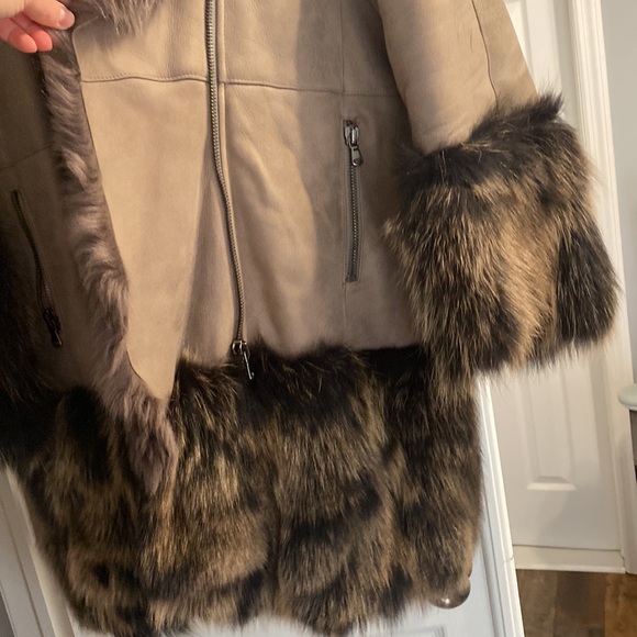 FUR COAT- Genuine leather and Shearling fur coat from Italy - Picture 7 of 15